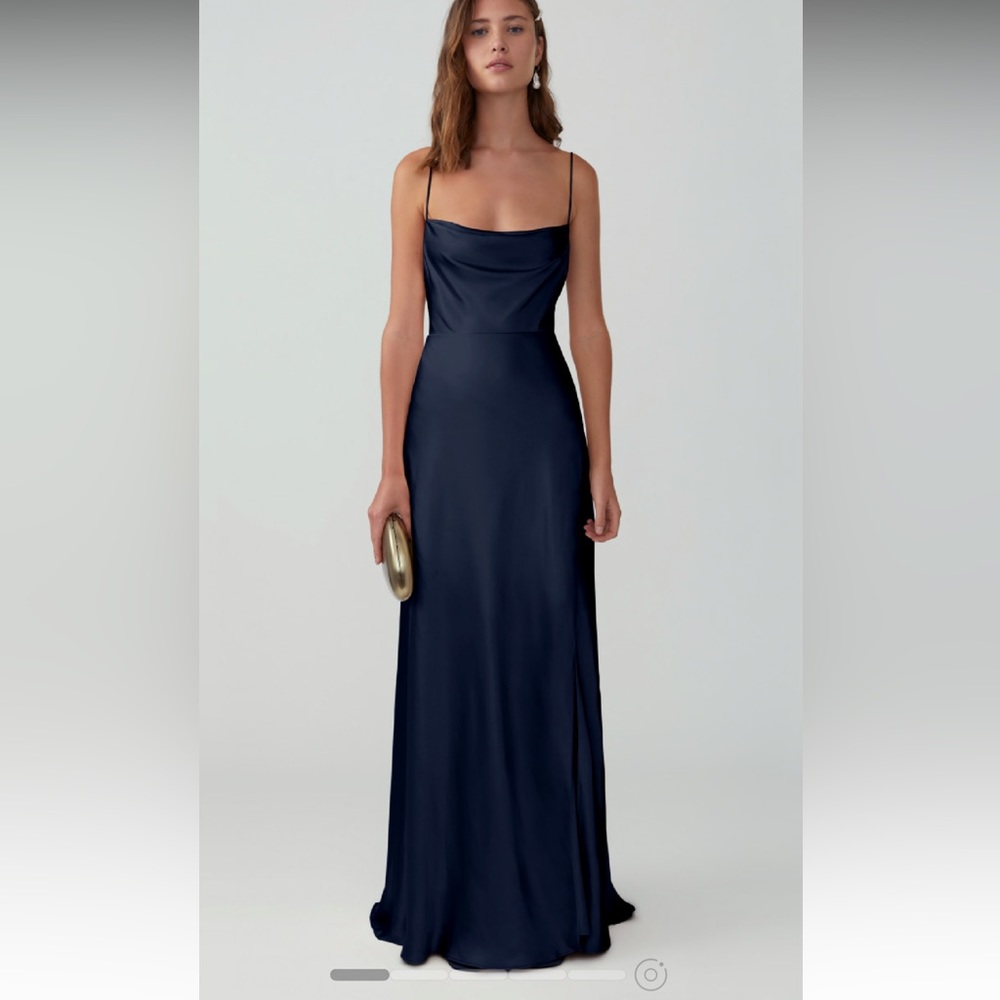 Fame & Partners Cowl Neck Dress - Navy